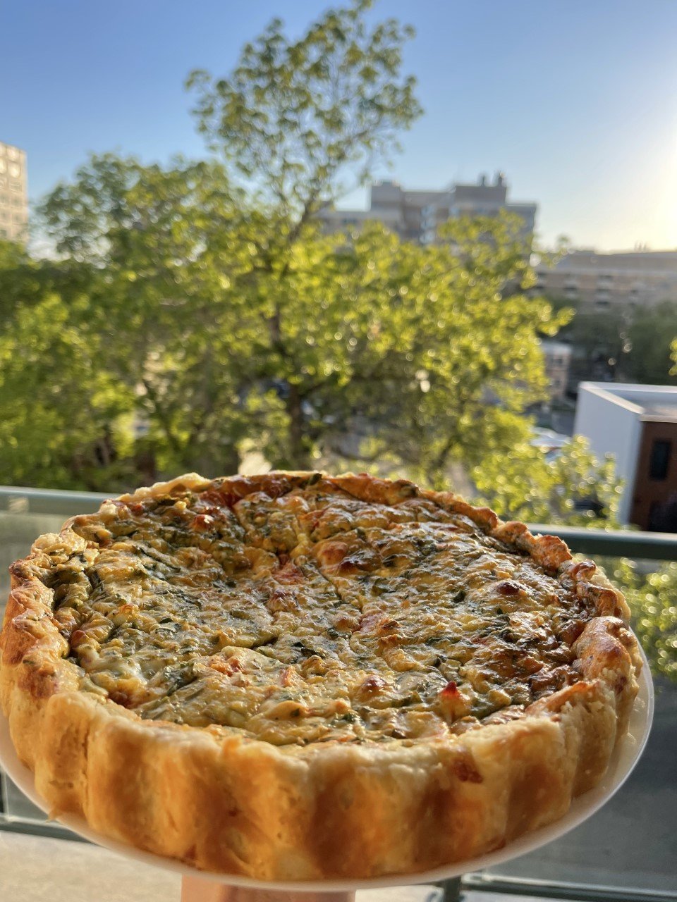 Spinach, Ricotta, and Bacon Quiche