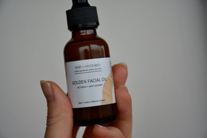 Golden Facial Oil w/ tallow + pearl powder (30 ml)