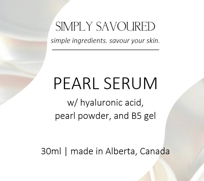 Pearl Serum: w/ hyaluronic acid, pearl powder + B5 gel (30 ml)