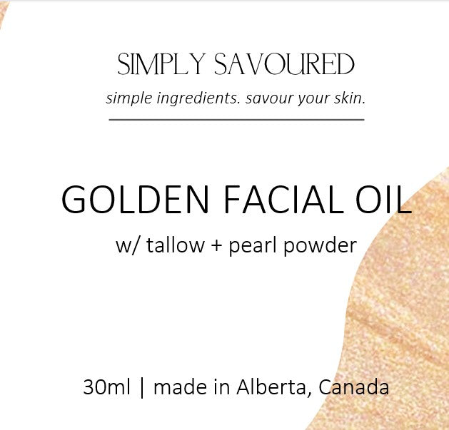 Golden Facial Oil w/ tallow + pearl powder (30 ml)